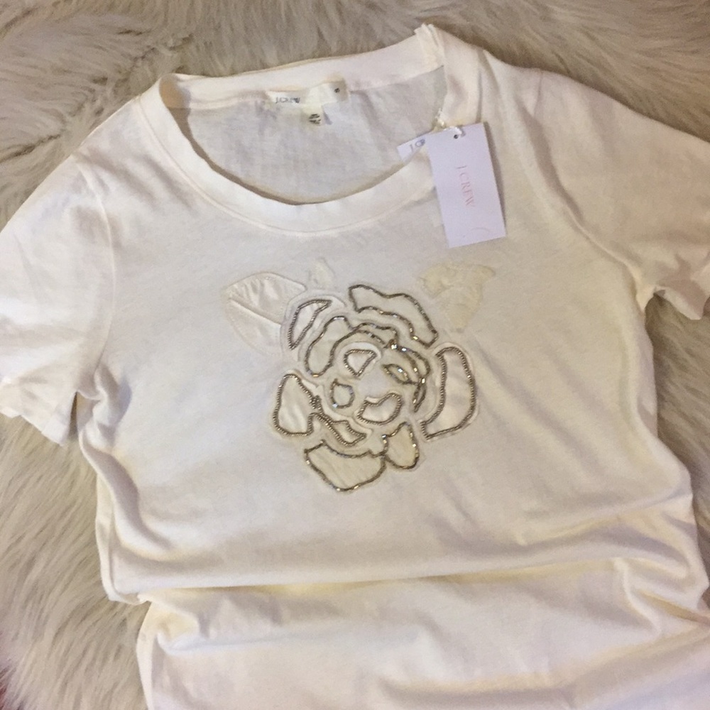 NWT J. Crew beaded tee